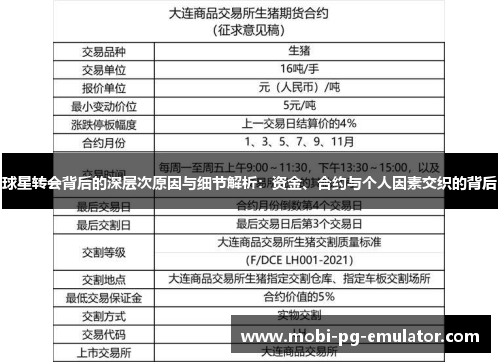球星转会背后的深层次原因与细节解析:资金、合约与个人因素交织的背后 球星转会背后的深层次原因与细节解析:资金、合约与个人因素交织的背后