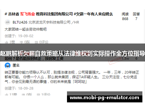 赵鹏解析欠薪自救策略从法律维权到实际操作全方位指导